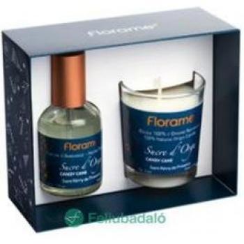 Set de Vela Candy Cane y Spray Aromático - Florame, incluye 1 vela y 1 spray con fragancia a menta y caramelo, ideal para crear un ambiente navideño