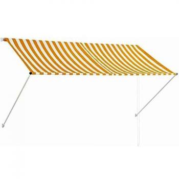 vidaXL Retractable Awning 250x150 cm Yellow and White