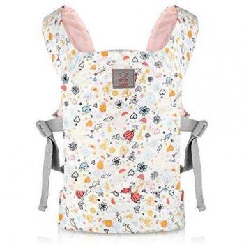 GAGAKU Muñeca Transporte Doll Carrier Delantera y Trasera de Bebé de Algodón para Niños de Hasta 18 Meses - Jardín de rosas