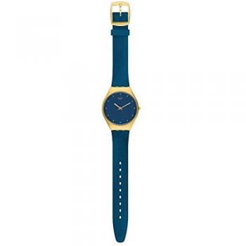 Reloj de pulsera Swatch Mujer Skin Irony Ocean SYXG108 - Características: diseño delgado, caja de acero inoxidable, esfera azul, resistencia al agua hasta 30 metros, correa de silicona, movimiento de cuar