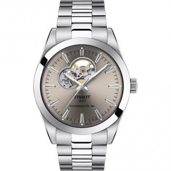 Tissot T-Classic Gentleman Powermatic 80 Stainless Steel Open Heart Sunray Dial Automatic Watch T127.407.11.081.00