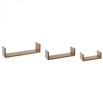 Estantes de Pared Efecto Madera Natural - Juego de 3 - Medidas L.22xp.10xh.7.7cm, L.32xp.10xh.8.5cm, L.42xp