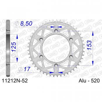 Corona de aluminio ultraligera AFAM 520 - 52 dientes