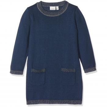 NAME IT Nitfesiri Ls Knit Dress Mini, Vestido para Bebés, Azul