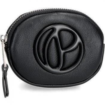 Monedero redondo Pepe Jeans Mara Negro para mujer, accesorio de moda elegante y funcional