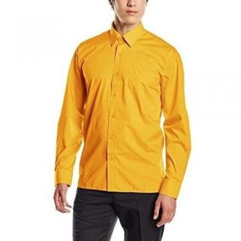 Premier Workwear Poplin Long Sleeve Shirt, Camisa para Hombre, Yellow