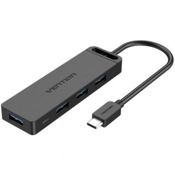Hub USB Tipo-C Vention TGKBB, 4 puertos USB, 1 puerto MicroUSB PD, longitud de 15 cm