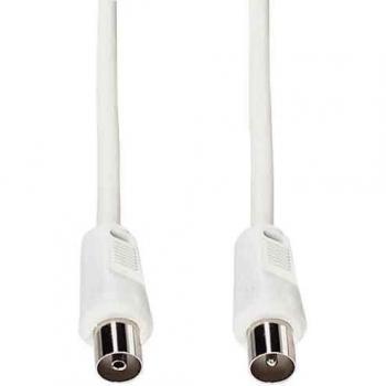 Cable Antena Coaxial E+P HFT 1, 1.5m, Conector Coaxial Macho y Hembra, 90 dB, Color Blanco
