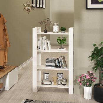 Estantería/Divisor de espacios Blanco 80x35x125 cm Madera maciza de pino