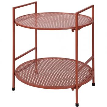 Mesa auxiliar de jardín 2 alturas acero rosa malva ProGarden