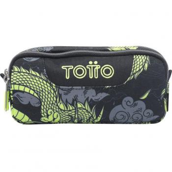 Estuche Totto Sobre escolar eco-friendly dos compartimentos color azul Dragony