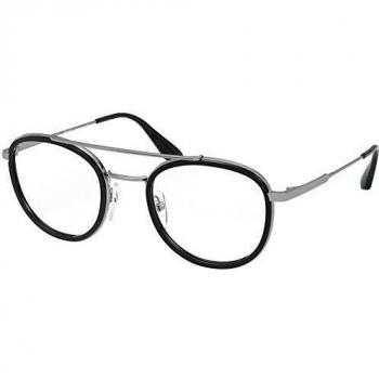 Prada PR66XV - Gafas de sol para hombre, color negro y gris plomizo