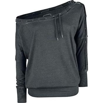 R.E.D. by EMP Fast and Loose Mujer Camiseta Manga Larga Negro XXL, 100% algodón, Schnürung Ancho