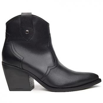 Botines de mujer Nero Giardini de cuero negro con tacón bloque modelo I013273D