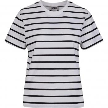 Camiseta Boxy Rayas para Mujer Urban Classics - S a XL - Negro/Blanco