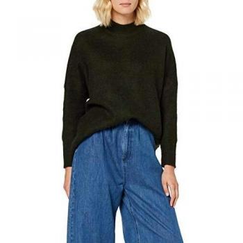 SELECTED FEMME Slfenica LS Knit O-Neck Noos Camiseta Cuello Alto, Verde