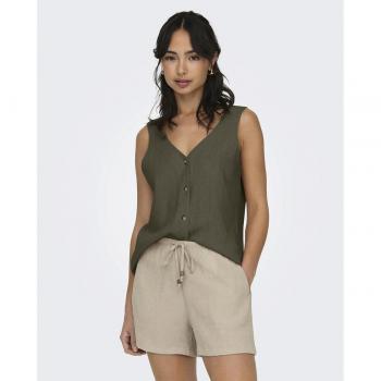 JDY Top mujer JDYSAY S/L LINEN V-NECK TOP WVN DIA