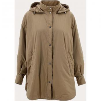 Herno Women's Lightly Padded Brown Parka Jacket with Detachable Hood - Size 2XS