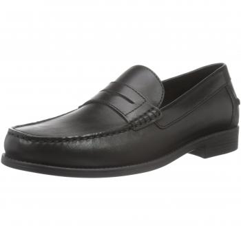 Geox New Damon Men's Black Smooth Leather Moccasins