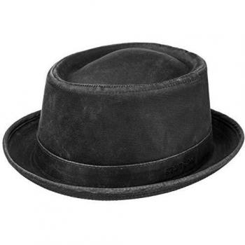Sombrero Pork Pie Odenton de Stetson - Negro - Talla L (58-59 cm) - Sombrero de algodón repelente al agua con protección solar para hombres y mujeres