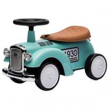Correpasillos Vintage Verde Devessport con diseño retro, estructura de madera, ruedas silenciosas, asiento acolchado y fácil manejo