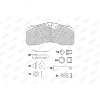 Juego de pastillas de freno BERAL BCV29287TK preparado para indicador desgaste con accesorios IVECO: EuroCargo I III, IV, MAN: M 2000 L