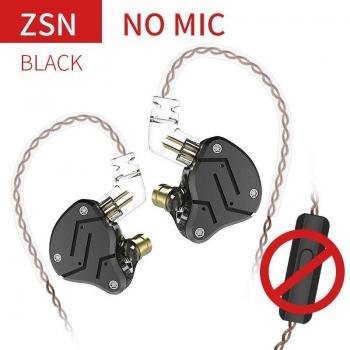 Auriculares Intrauditivos Híbridos KZ ZSN 1BA 1DD de Metal con Graves HIFI, Monitores Deportivos con Cancelación de Ruido