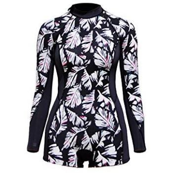 2018 Billabong Ladies Spring Fever 2mm Back Zip Long Sleeve Boy Leg Shorty BLACK SANDS H42G12 Sizes- - Ladies 6