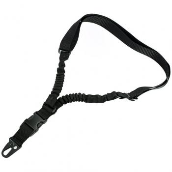 Oleader 1 punto Rifle Sling multiusos pistola ajustable correa de hombro cuerda con cordón elástico para la caza Camping Deportes al aire libre, negro