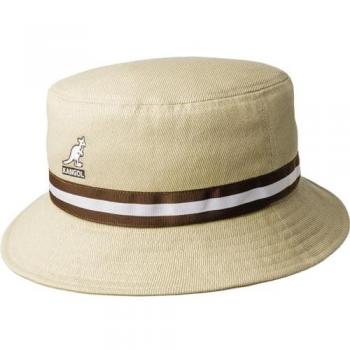 Kangol Stripe Lahinch Beige Cotton Bucket Hat - Unisex - Size S (54-55 cm)