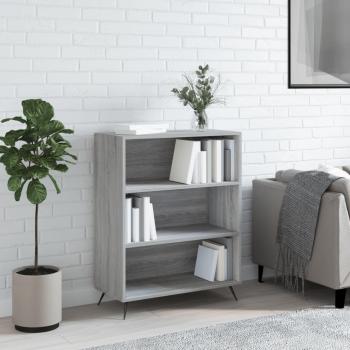 Estantería de madera de ingeniería 69,5x32,5x90 cm en colores Blanco, Negro y Gris Sonoma, Mueble de Almacenaje para Oficina, Estudio y Dormitorio