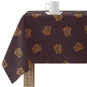Mantel Resinado Antimanchas Harry Potter Modelo Gryffindor Shield 140x140 cm Tacto Plastificado Made in Spain