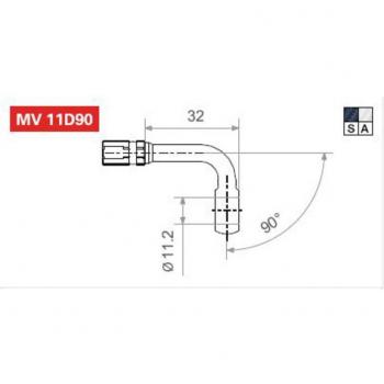 Conector de tubo de freno TRW MV11D90S