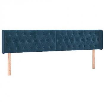 Cabecero con LED de terciopelo azul oscuro 203x16x78/88 cm