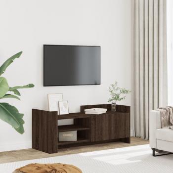 Mueble TV madera contrachapada color marrón roble 100x35x40 cm, soporte de TV, aparador de TV, mueble HiFi, banco de TV, armario para TV