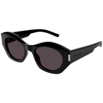 Saint Laurent Stylish Sunglasses SL 639 Black Female Geometric Acetate Size 52 MM Glossy