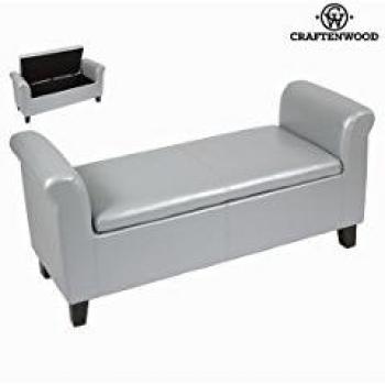 Panca baule ecopelle argento by Craften Wood