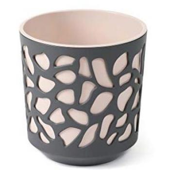 Maceta Lamela DUET 190 mm Antracita y Beige Claro - Diseño Espectacular