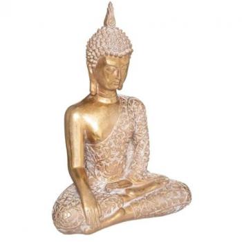 Estatuilla Buda Sentado Dorado - Figura Decorativa - 32 cm de Alto