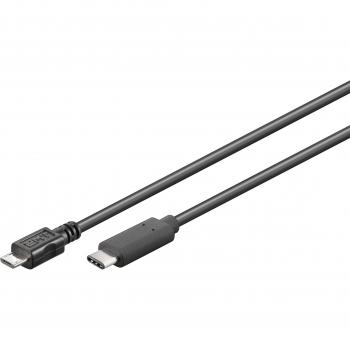 Cable USB 2.0 Tipo C a Micro USB de 0.6m, Negro