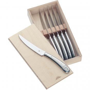JUEGO 6 CUCHILLOS STEAK C/ESTUCHE MADERA