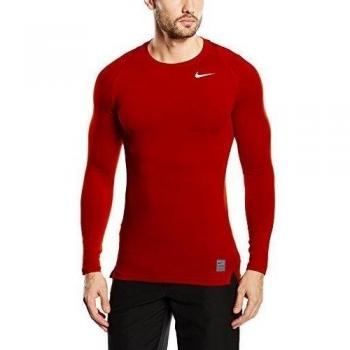 Nike Cool COMP LS - Camiseta para hombre, color rojo / blanco, talla M