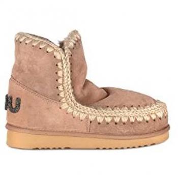Mou Women's Eskimo 18 Glitter Logo Beige Ankle Boots Size 37