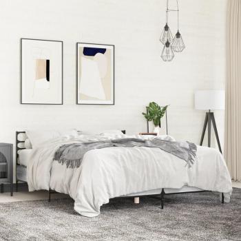 Cama Sonoma 150x200 cm Madera Multicapa Metal Gris
