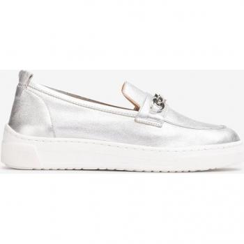 Mocasines de mujer Unisa en piel metalizada