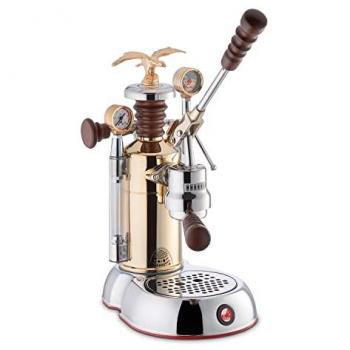 Máquina de Café Espresso La Pavoni Esperto Competente LPLESC01EU Cromo-Dorado con Mangos de Madera
