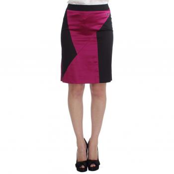 Dolce & Gabbana Pink Black Above Knees Cotton Stretch Skirt - IT40|S, Female, Size: XS