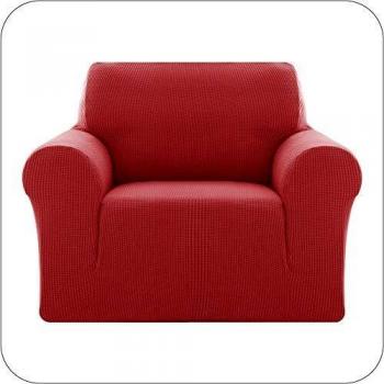 UMI. by Amazon Funda Elastica para Sofa Ajustable 1 Plaza Rojo