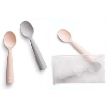 Miniware Training Spoon Cutlery Set with Case for Baby Toddler Kids - Promotes Self Feeding | 100% Food Grade Silicone | BPA Free | Modern & Durable Design | Dishwasher Safe