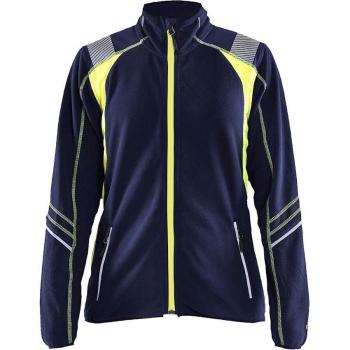 Chaqueta de Trabajo de Micropolar para Mujer Blaklader con Detalles Fluorescentes Azul Marino/Amarillo Fluo S